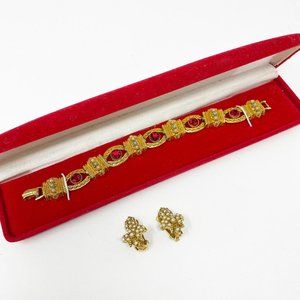 511 Vintage ART Arthur Pepper Etruscan bracelet and earrings set